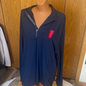 ULTRA Navy Quarter-Zip Pullover with Red Accent